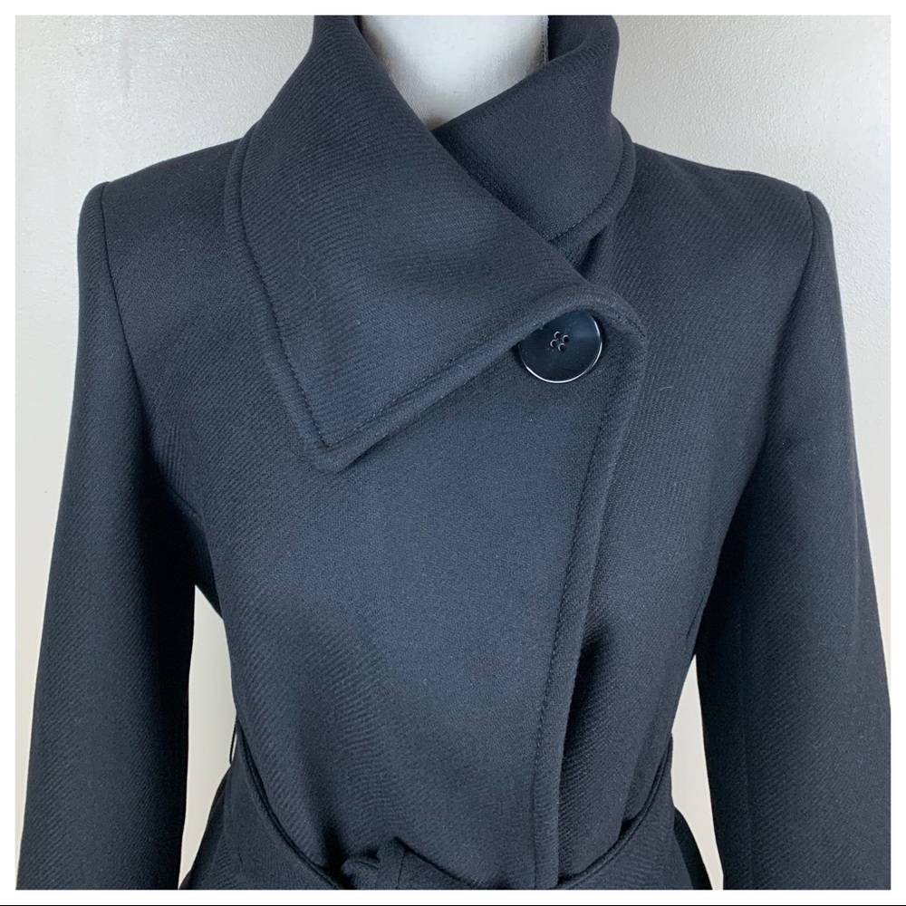 NWT. Zara Black Wool Long Coat. Size XS. - Picture 10 of 16